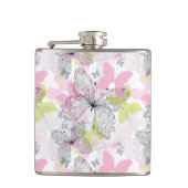 Achtergrond met vlinder heupfles (Voorkant)