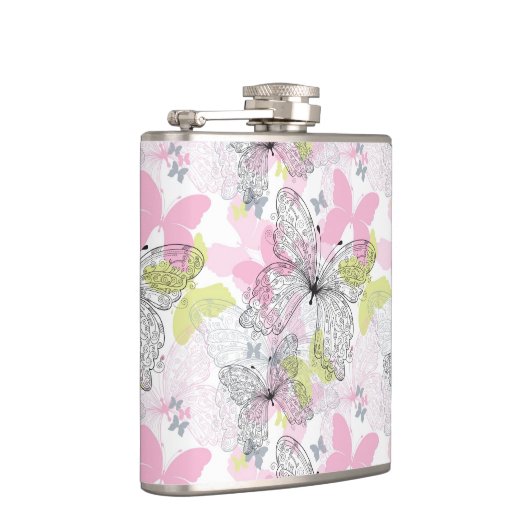 Achtergrond met vlinder heupfles (Rechts)