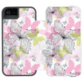 Achtergrond met vlinder incipio iPhone portemonnee hoesje (Agenda Open)
