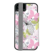 Achtergrond met vlinder incipio iPhone portemonnee hoesje (Agenda Achterkant)