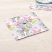 Achtergrond met vlinder kartonnen onderzetters (Schuin)