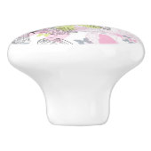 Achtergrond met vlinder keramische knop (Zijkant)