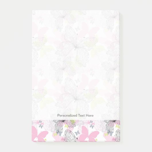 Achtergrond met vlinder post-it® notes (Voorkant)