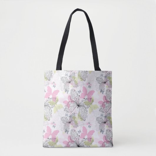 Achtergrond met vlinder tote bag (Voorkant)