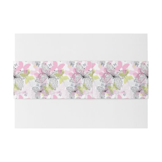 Achtergrond met vlinder uitnodigingen wikkel (Achterkant Voorbeeld)