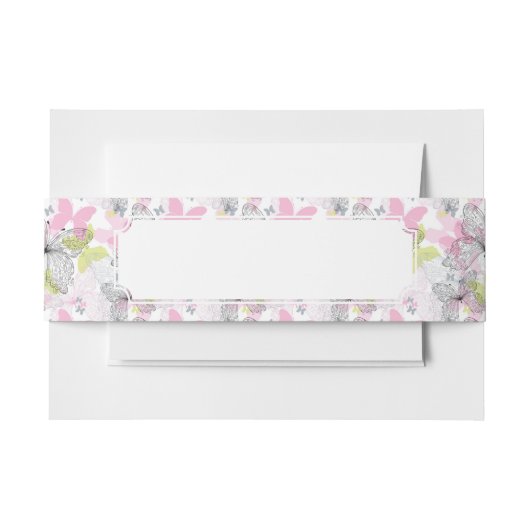 Achtergrond met vlinder uitnodigingen wikkel (Voorkant Voorbeeld)