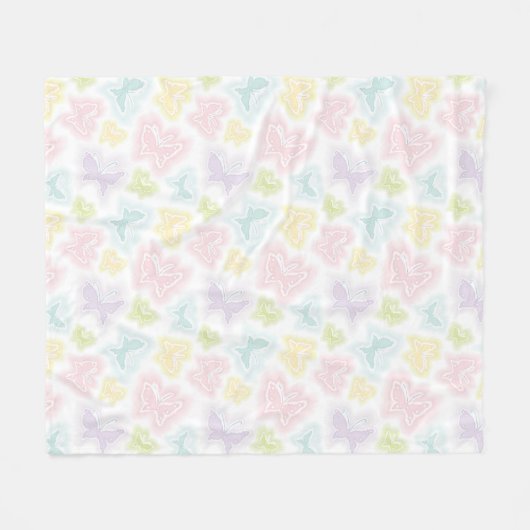 Achtergrond met vlinders in de waterverf fleece deken (Voorkant (Horizontaal))