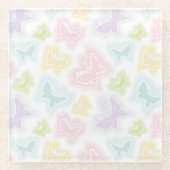 Achtergrond met vlinders in de waterverf glazen onderzetter (Voorkant)