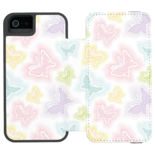 Achtergrond met vlinders in de waterverf incipio iPhone portemonnee hoesje (Agenda Open)
