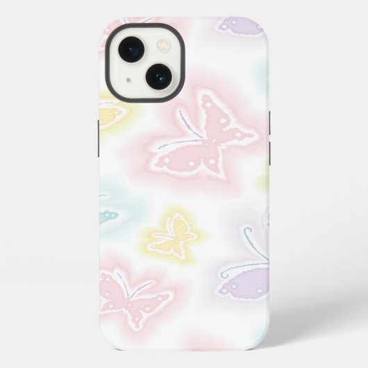Achtergrond met vlinders in de waterverf iPhone hoesje (Achterkant)