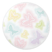 Achtergrond met vlinders in de waterverf keramische knop (Voorkant)