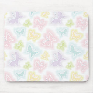 Achtergrond met vlinders in de waterverf muismat