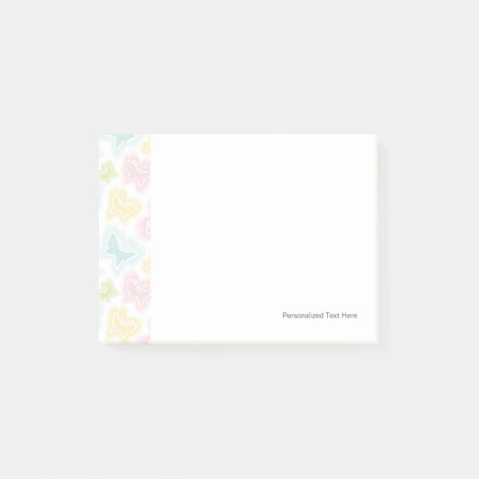 Achtergrond met vlinders in de waterverf post-it® notes (Voorkant)