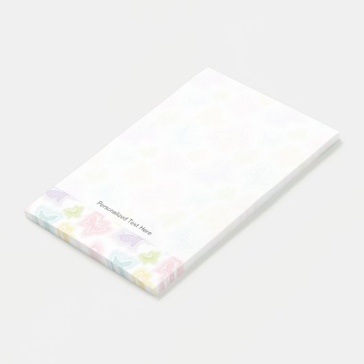 Achtergrond met vlinders in de waterverf post-it® notes (Schuin)