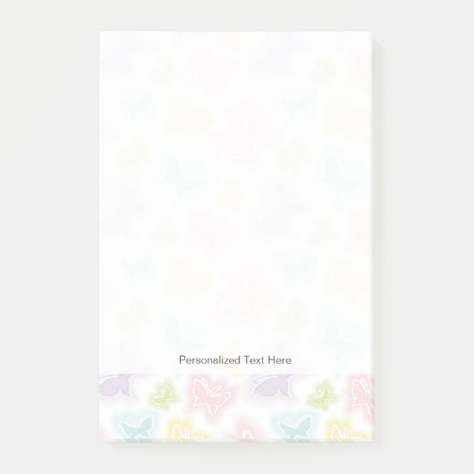 Achtergrond met vlinders in de waterverf post-it® notes (Voorkant)