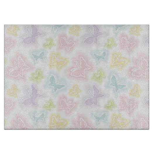 Achtergrond met vlinders in de waterverf snijplank (Voorkant)