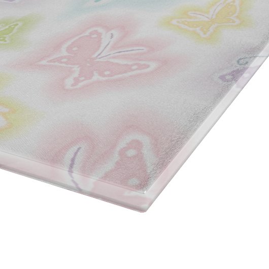 Achtergrond met vlinders in de waterverf snijplank (Hoek)