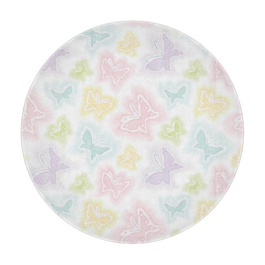 Achtergrond met vlinders in de waterverf snijplank (Voorkant)