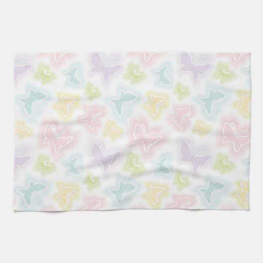 Achtergrond met vlinders in de waterverf theedoek (Horizontaal)