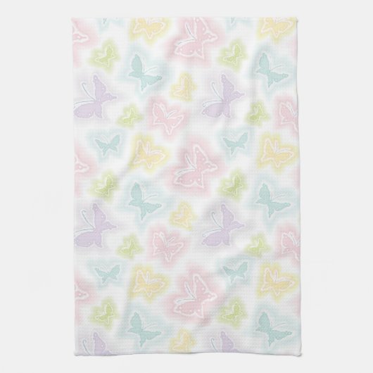 Achtergrond met vlinders in de waterverf theedoek (Verticaal)