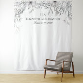 Achtergrond met waterverf bloemen. Trouw achtergro Wandkleed (In situ)