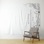 Achtergrond met waterverf bloemen. Trouwachtergron Wandkleed (In Situ (horizontaal))