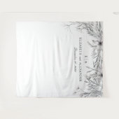 Achtergrond met waterverf bloemen. Trouwachtergron Wandkleed (Voorkant (horizontaal))