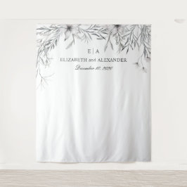 Achtergrond met waterverf bloemen. Trouwachtergron Wandkleed