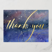    Achtergrond met waterverf modern goud hemels be Folie Feestdagenkaart (Voorkant)