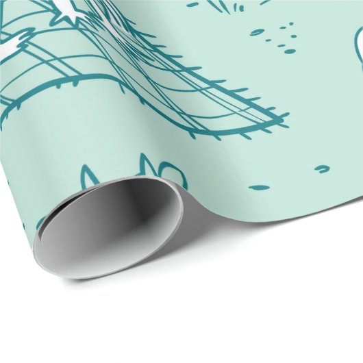 Achtergrond met zomerstrandmeisjes. Naadloze vlek Cadeaupapier (Rol Hoek)