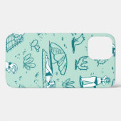 Achtergrond met zomerstrandmeisjes. Naadloze vlek Case-Mate iPhone Case (Achterkant (horizontaal))