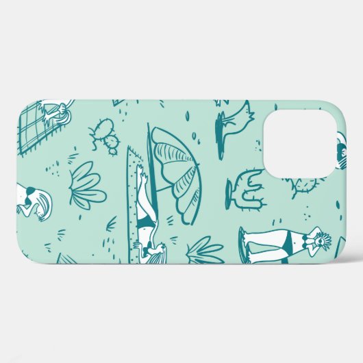 Achtergrond met zomerstrandmeisjes. Naadloze vlek Case-Mate iPhone Case (Achterkant (horizontaal))