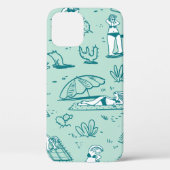 Achtergrond met zomerstrandmeisjes. Naadloze vlek Case-Mate iPhone Case (Achterkant)