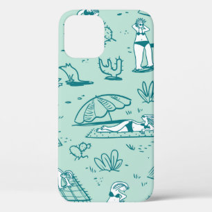 Achtergrond met zomerstrandmeisjes. Naadloze vlek Case-Mate iPhone Case