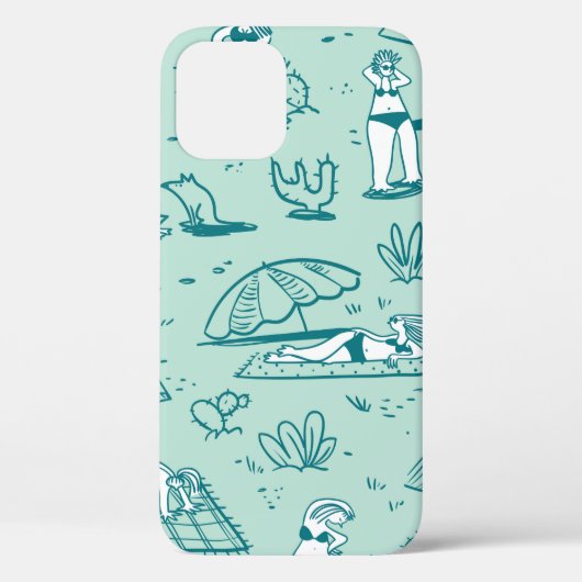 Achtergrond met zomerstrandmeisjes. Naadloze vlek Case-Mate iPhone Case (Achterkant)