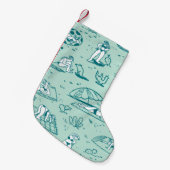 Achtergrond met zomerstrandmeisjes. Naadloze vlek Kleine Kerstsok (Voorkant (Hangend))