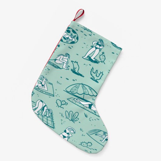 Achtergrond met zomerstrandmeisjes. Naadloze vlek Kleine Kerstsok (Voorkant (Hangend))