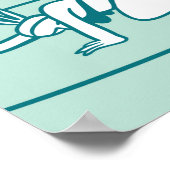 Achtergrond met zomerstrandmeisjes. Naadloze vlek Poster (Hoek)