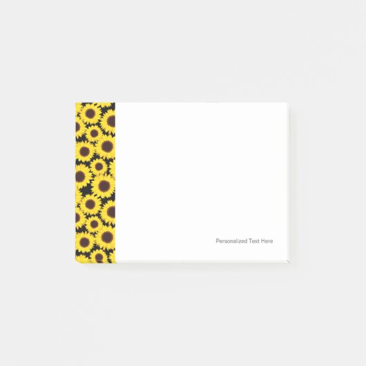 Achtergrond met zonnebloemen post-it® notes (Voorkant)