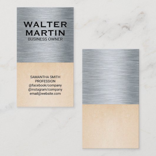 Achtergrond metaal en textuur visitekaartje (Voorkant / Achterkant)