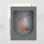 Achtergrond Metal Shield Dragon Chainmail Briefkaart (Voorkant / Achterkant)