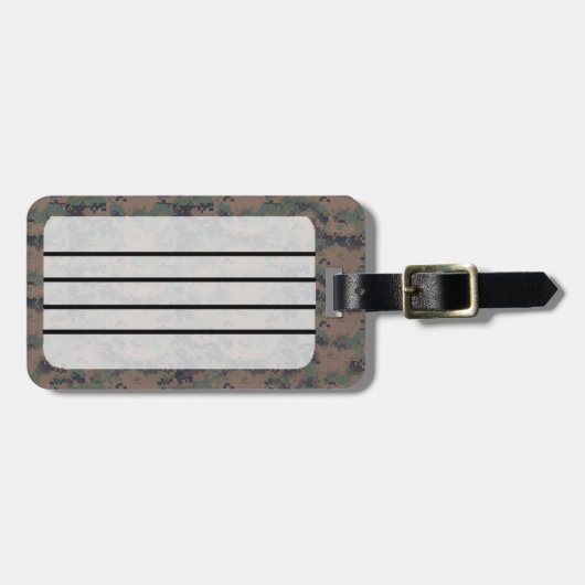 Achtergrond militair digitaal bos bagagelabel (Voorkant horizontaal)