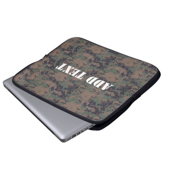 Achtergrond militair digitaal bos laptop sleeve (Voorkant onderkant)