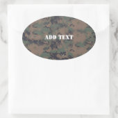 Achtergrond militair digitaal bos ovale sticker (Tas)