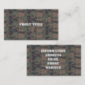 Achtergrond militair digitaal bos visitekaartje (Voorkant / Achterkant)