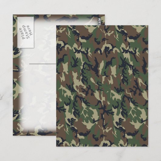 Achtergrond militaire boscamouflage briefkaart (Voorkant / Achterkant)