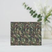 Achtergrond militaire boscamouflage briefkaart (Staand voorkant)