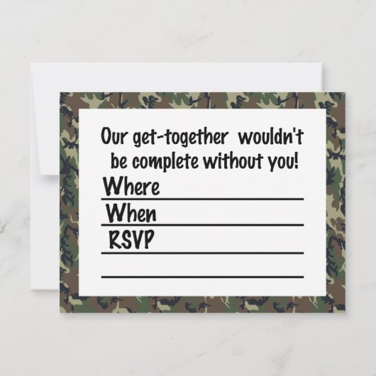 Achtergrond militaire boscamouflage kaart (Achterkant)