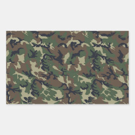 Achtergrond militaire boscamouflage rechthoekige sticker