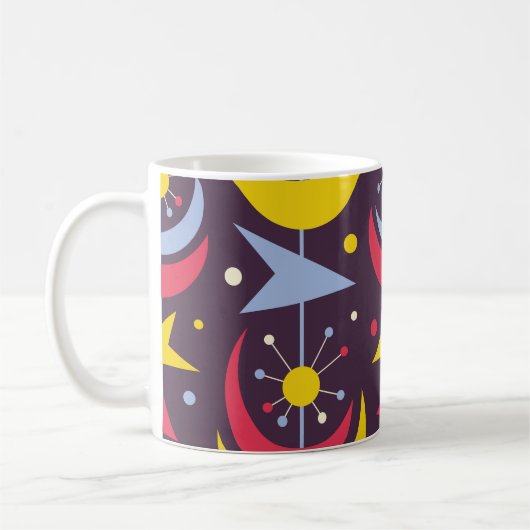 Achtergrond moderne kunst uit de midden eeuw. Abs Koffiemok (Links)